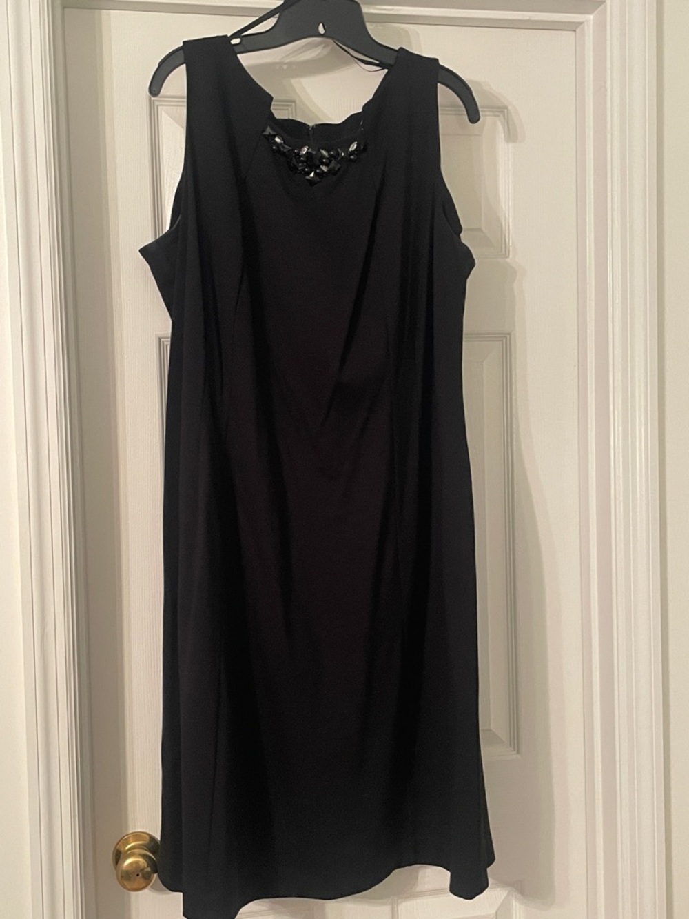 Lane Bryant Black Midi Dress with Beaded Neckline Accent